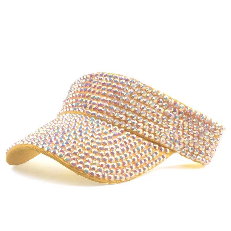 Rhinestones Sport Sun Visor Adjustable Summer Cap Visor Caps for Women Pink(122)